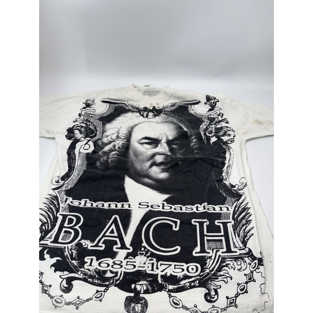 C&C T-Shirt Men's Vintage XL Off-White Bach Music Graphic Print